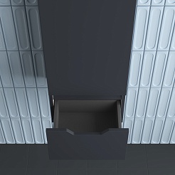 Style Line Шкаф пенал Остин 36 Plus подвесной графит – фотография-5